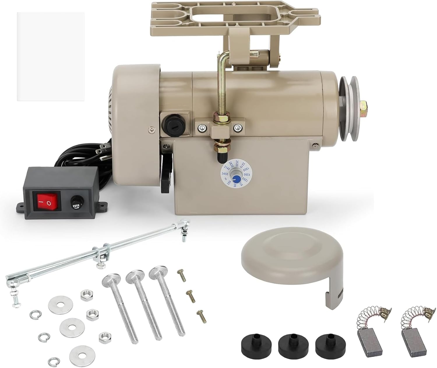 Sewing Machine Servo Motor, 550W Electric Servo Motor, AC110V, 3/4HP, 3450RPM，Industrial Servo Motor with Carbon Brush, Energy Efficient, Quiet Operation, Instructions