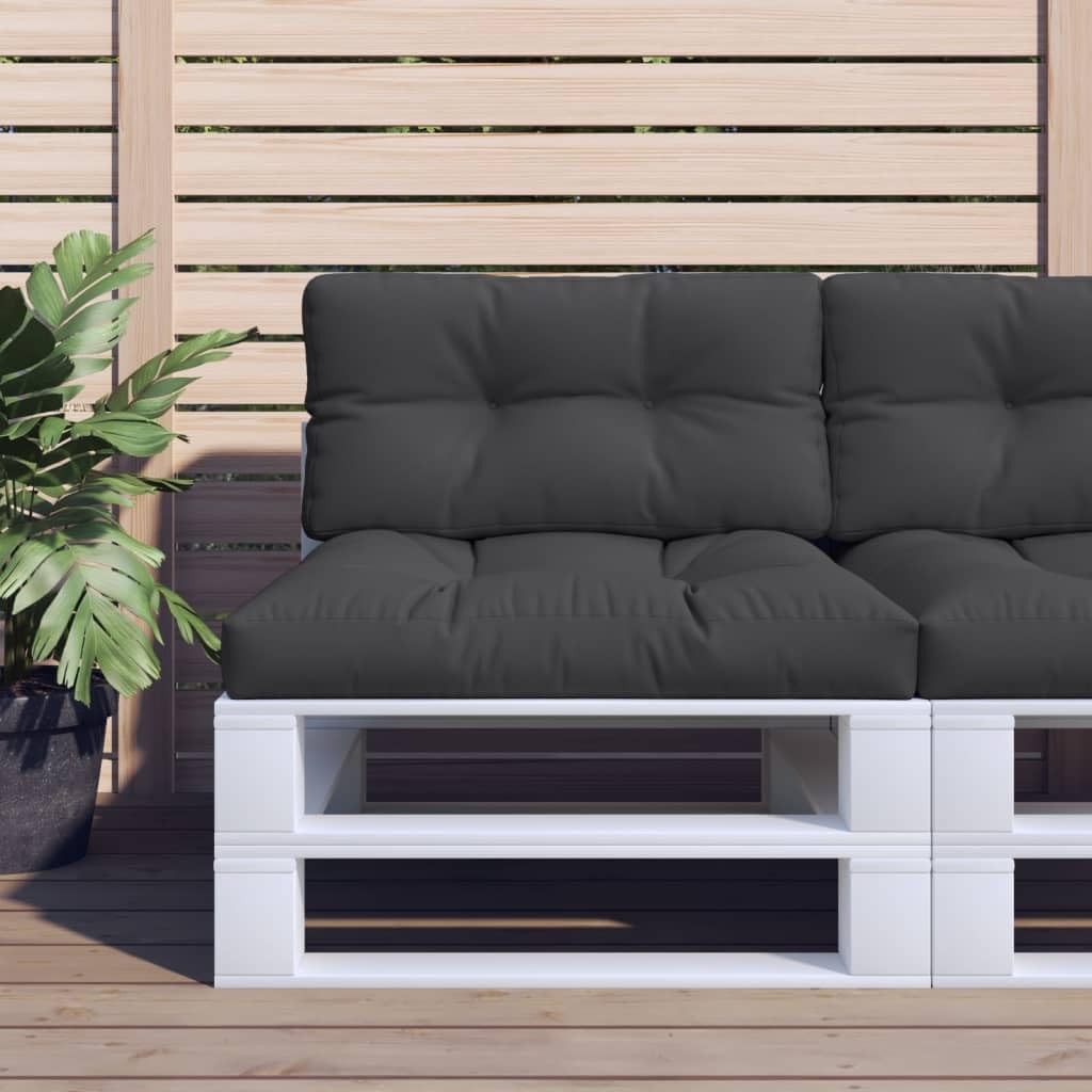 Coussin de Palette Noir 80x40x12 cm en Tissu Polyester, Rembourrage Fibre Creuse, Coussin d Assise pour canapé Chaise Fauteuil Salon Jardin terrasse, Confort et décoration