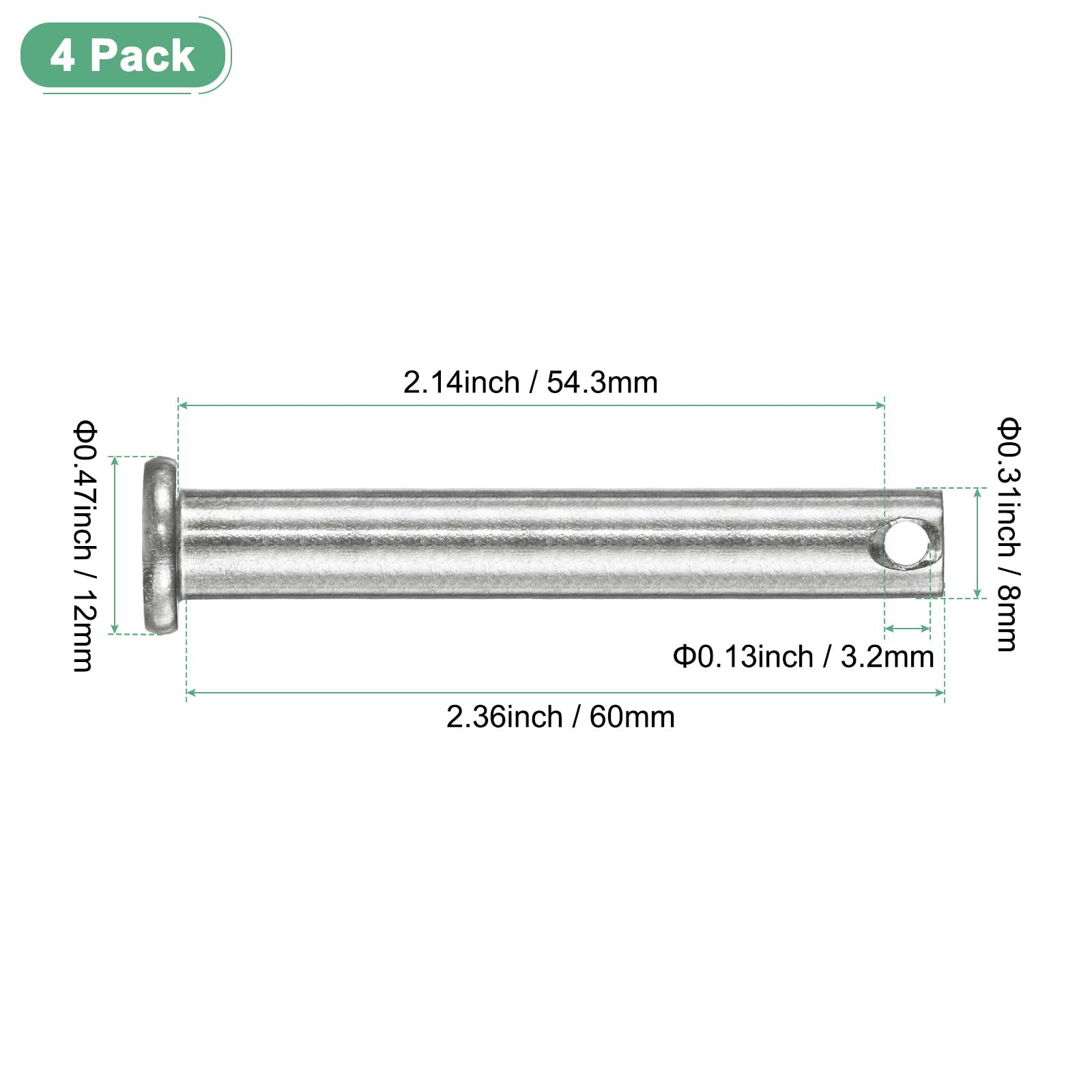 M METERXITY 4-Pack Single Hole Clevis Pins - Image 3