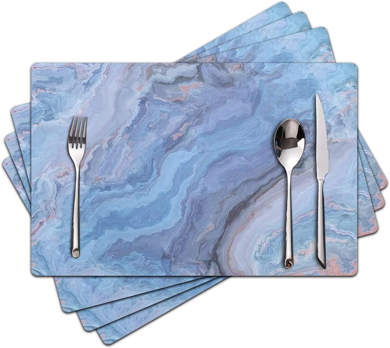 Amazon.com: Marble Faux Leather Placemats Set of 4 - Heat Resistant ...