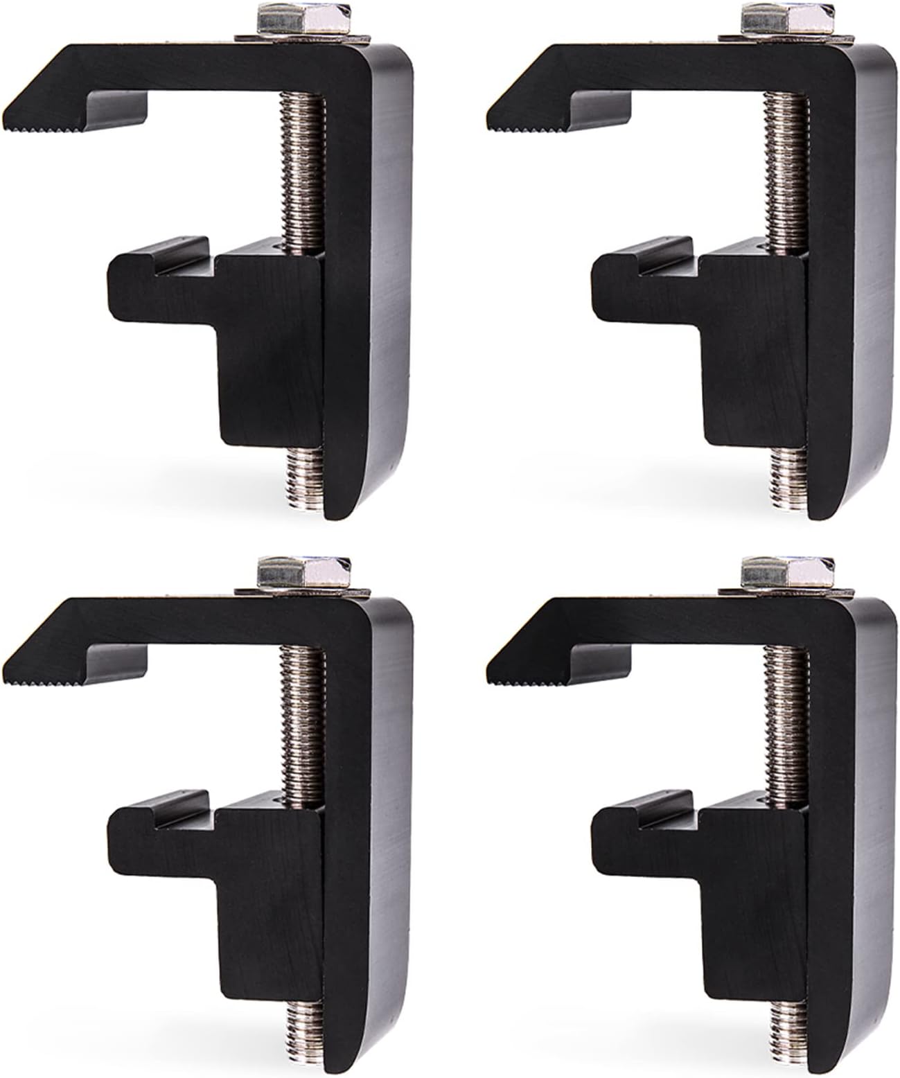 AA-Racks P-AC-04N Utility Track System Mounting Clamp for Toyota Tacoma/Tundra Truck Cap/Camper Shell, Set of 4 - Black