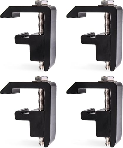 AA-Racks P-AC-04N - Abrazadera de montaje del sistema de pista de utilidad para Toyota TacomaTundra Truck CapCámper juego de 4 unidades color negro