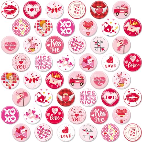 Épingles Saint-Valentin Happy Valentine's Day Henoyso - Lot de 96 broches de 4,1 cm pour fêtes