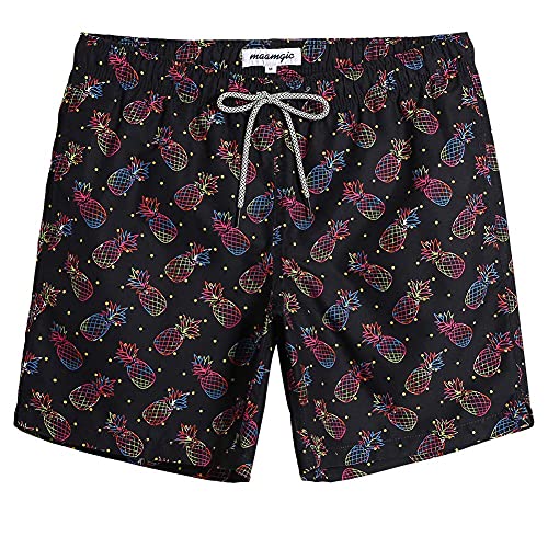 Maamgic Mens Swim Trunks Hawaii Holiday Swimming Short For Men Quick Dry Summer Party Beachwear With Pockets Colorful Pinapple M #TOP29
