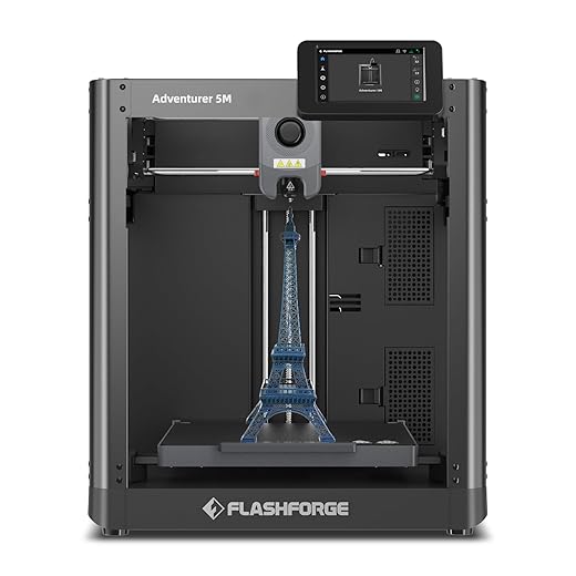 Flashforge Adventurer 5M 3D-Drucker, 600 mm/s Hochgeschwindigkeits-3D-Drucker mit Automatischer Nivellierung, Schnellwechseldüse und PEI-Platte, 220 x 220 x 220 mm
