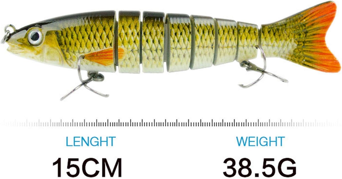 5 PCS Bionic Swimming Fishing Lure Multi Jointed - 6" Swimbaits Slow Sinking Lures - Suitable for All Kinds of Fish Freshwater Saltwater - Fishing Lures Kit for Bass Trout