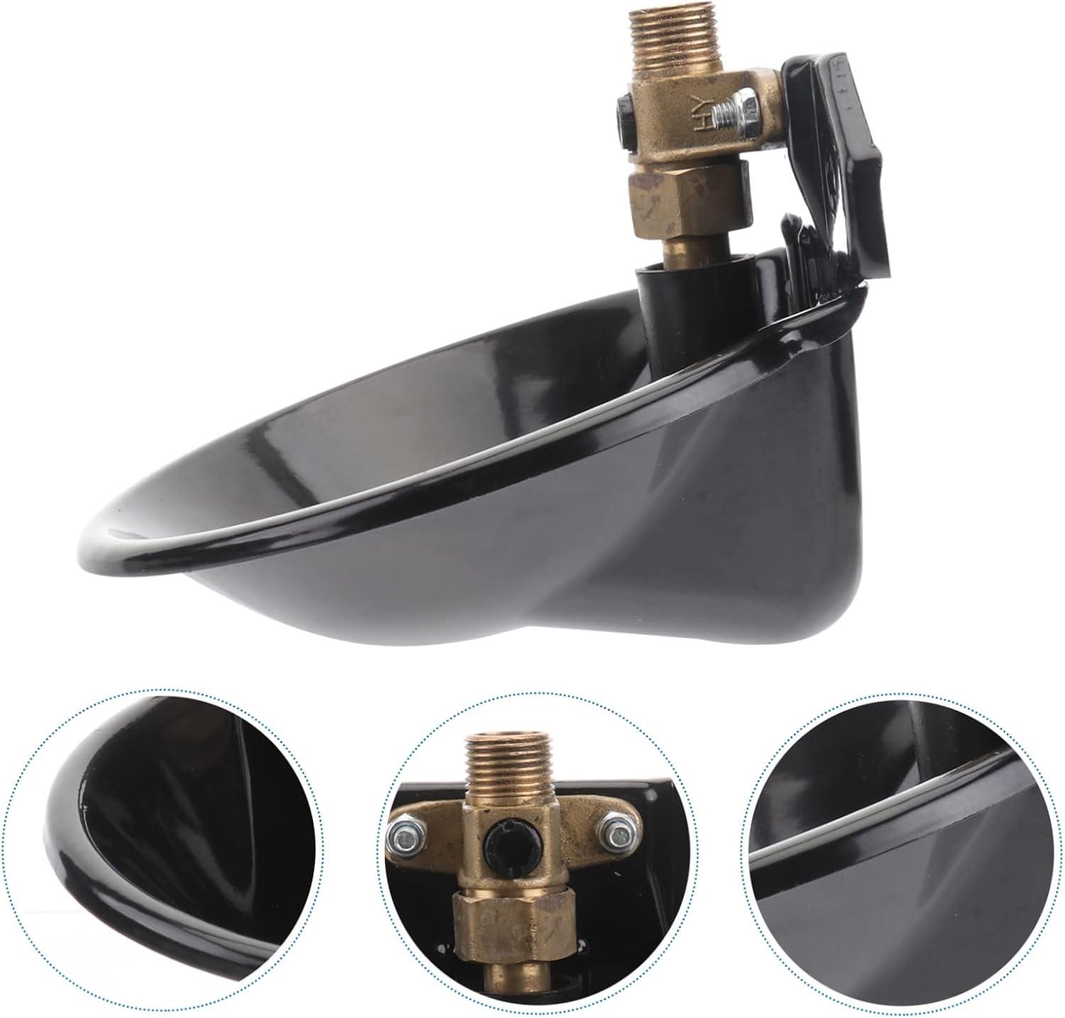 Automatic Sheep Water Feeder Bowl Durable Black Iron Plate with Copper Valve for Livestock Automatic Water Supply for Farm Use Suitable for Cattle Goats and Dogs
