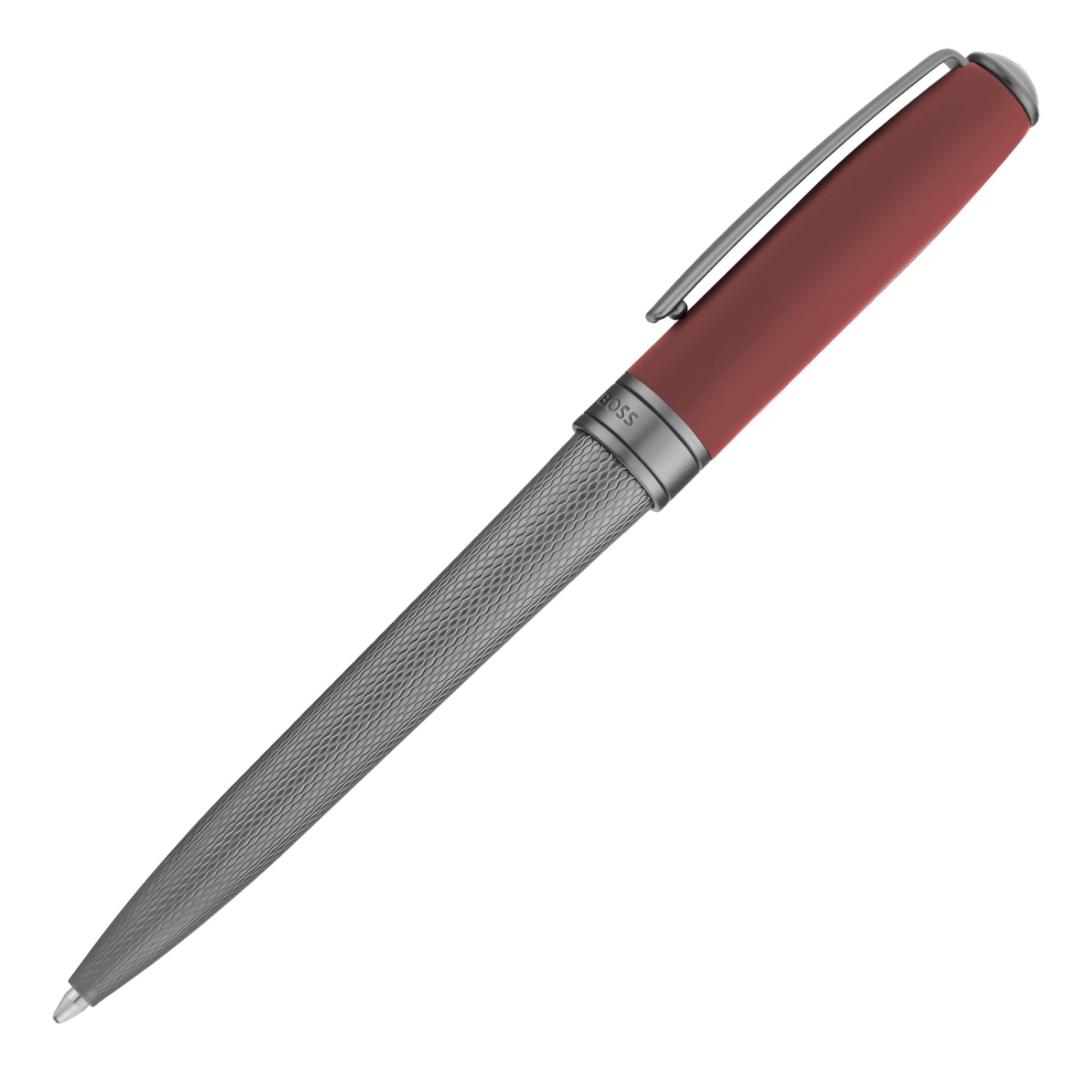BOSS HUGO Essential Active Długopis z mosiądzu, kolor niebieski, 14 cm, 39 g (czerwony)