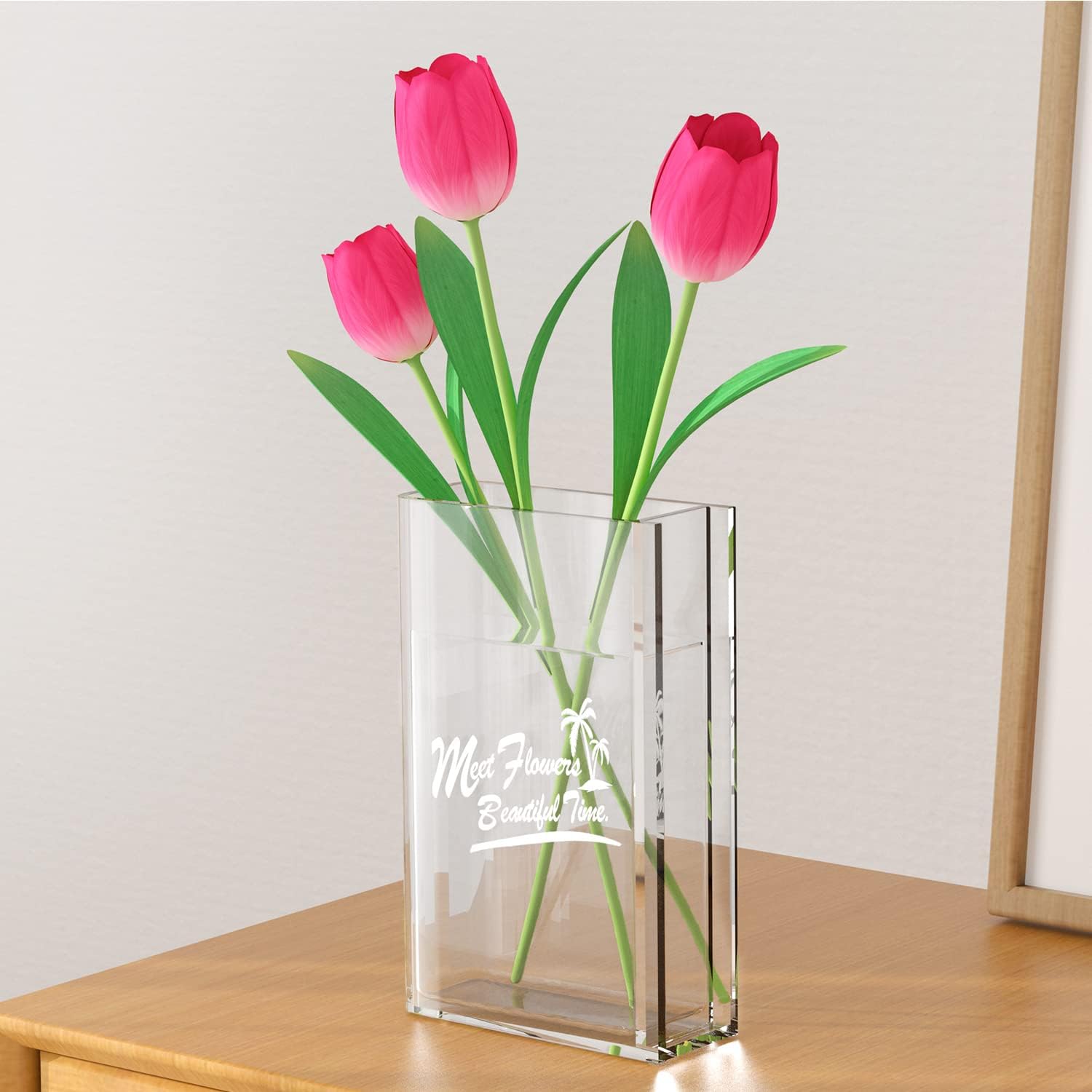 Book Vase for Flowers,Unique Flower Vase,Cute Acrylic Vase