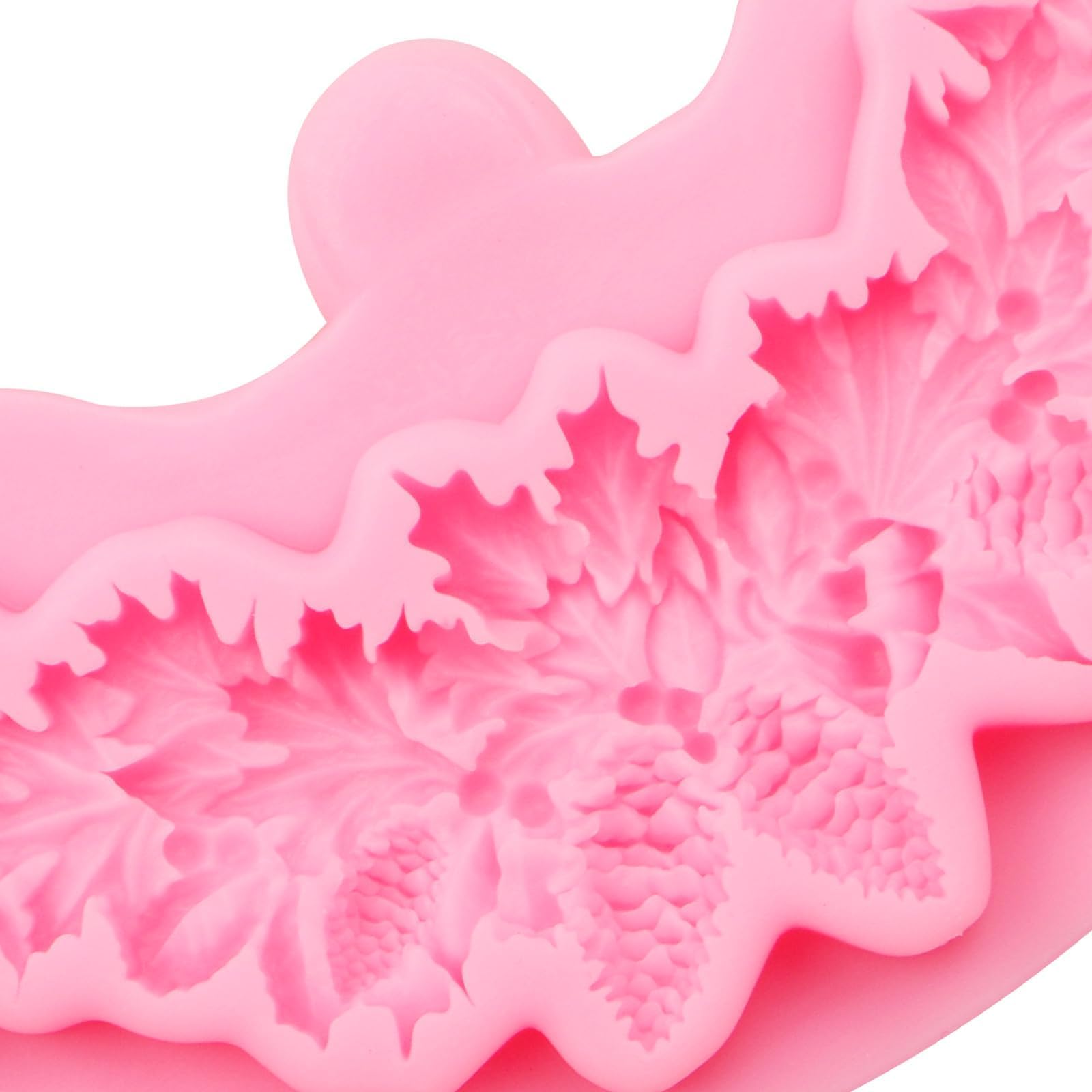 Christmas Holly Leaves Silicone Molds, Winter Leaves Fondant Mold, Christmas Pinecone Chocolate Baking Molds for Cake Decoration Cupcake Topper Candy Sugar Craft Gum Paste Clay Resin - Image 8