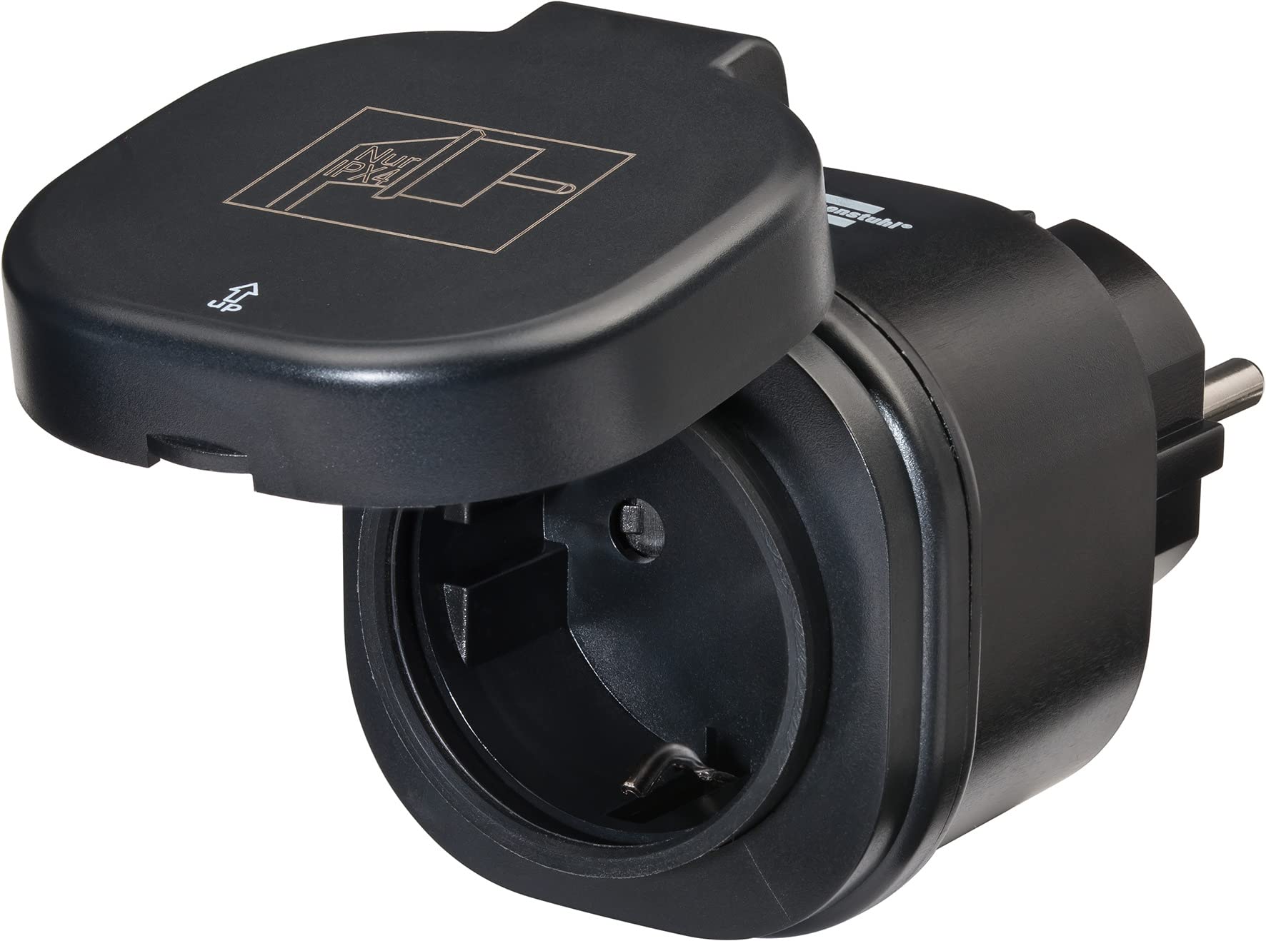 brennenstuhl Prise WLAN® Connect WA 3000 XS02 extérieure IP44 (prise WiFi extérieure 2,4 GHz compatible avec Alexa et Google Assistant, prise intelligente avec minuterie, application gratuite), noir | Prise WiFi d'extérieur 2,4 GHz compatible avec Alexa e