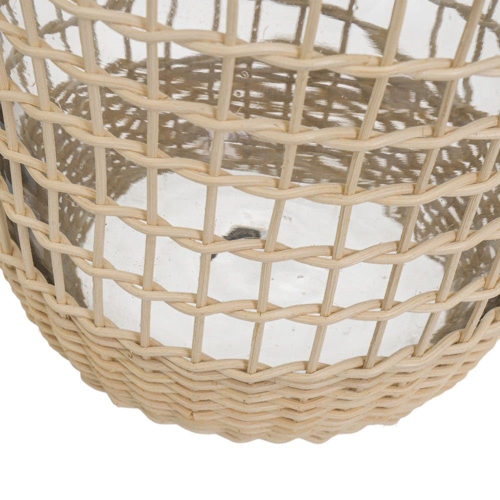 Botella de Vidrio con Ratan Natural para Decoracion de 23x23x40 cm (40 CM)