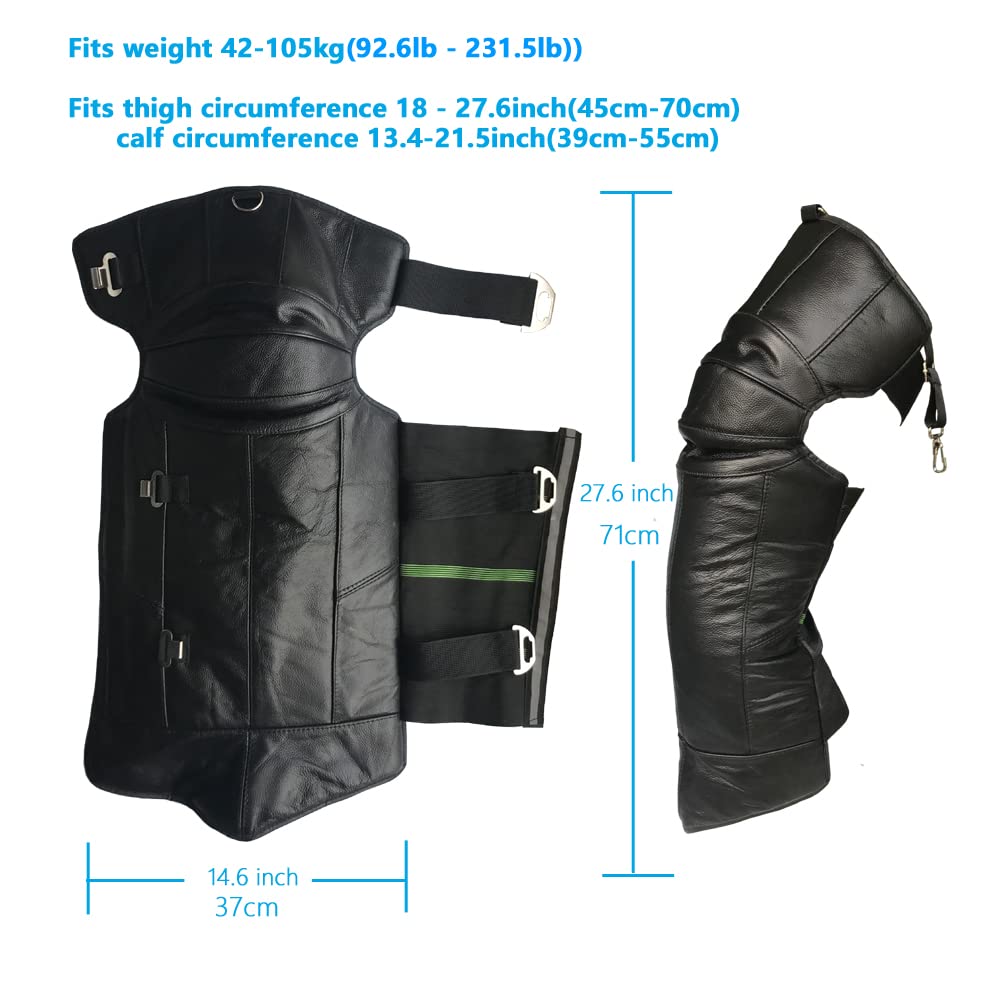 Scaldamuscoli in lana termica/ginocchiera/ginocchiera con cinghie elastiche regolabili (1 paio), Nero