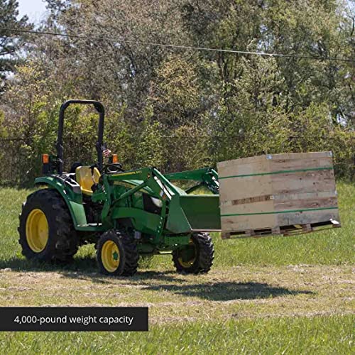 Titan Attachments Medium-Duty 46" Clamp-On Pallet Forks Rated 4,000 Lb Loader Or Skid Steer Easy To Install, Tractor Forks For Bucket #TOP4