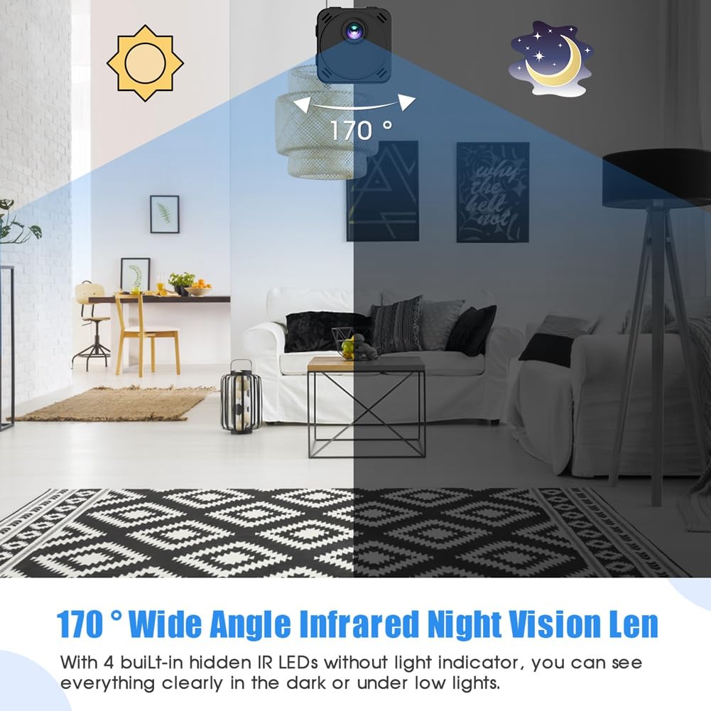 Sicurezza Domestica Visione Notturna Rilevazione di Movimento Mini Video Registratore Vocale Allarme Monitor Remoto 4K WiFi Mini Camera