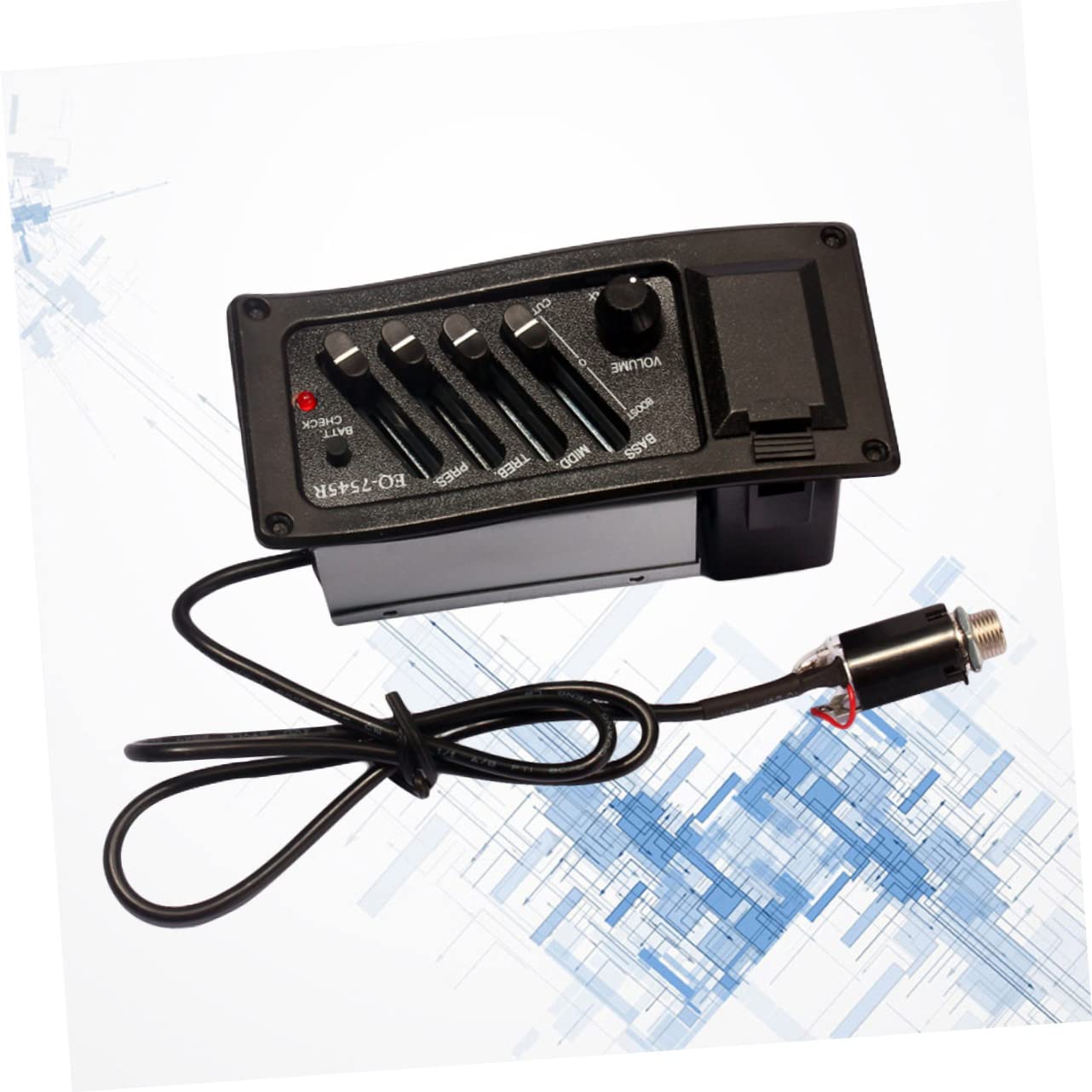 ibasenice 4 Guitar Pickup Band Eq Preamp Amplifier Essential Folk Guitarra Accessory for Acoustic Guitars Includes Plug Model Black Amplify Your Sound Effortlessly