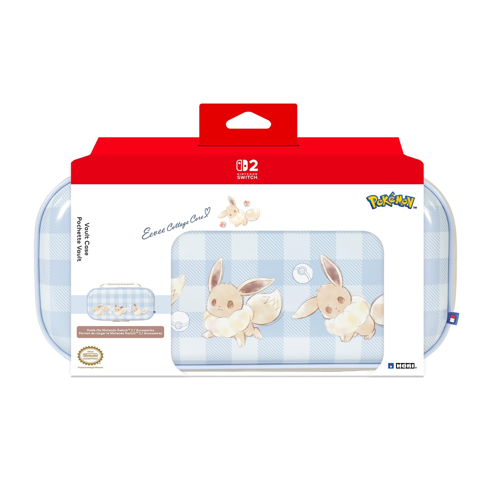 HORI Custodia Vault Case Eevee Cottage Core per Nintendo Switch 2, Switch e OLED - Licenza Ufficiale Nintendo e The Pokémon Company International