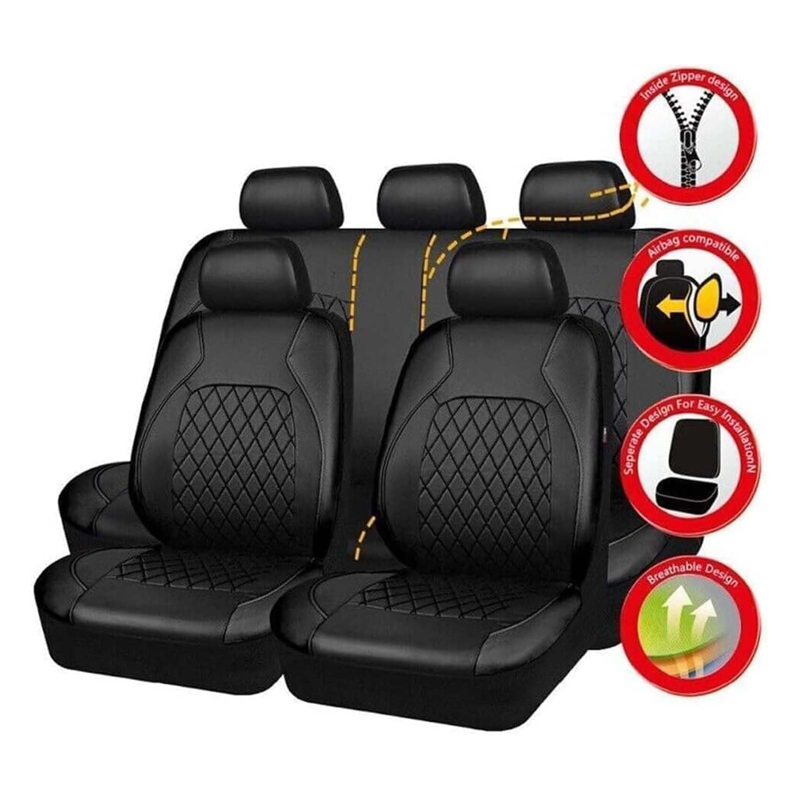 Set 5 Coprisedili In Poliestere Per Jeep Renegade 2014-2026, Impermeabili E Traspiranti, Grigi