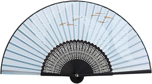 ERTUO Chinese Style Folding Fan Retro Hollow Fan Daily Portable Hanfu Cheongsam Accessories(Colora)