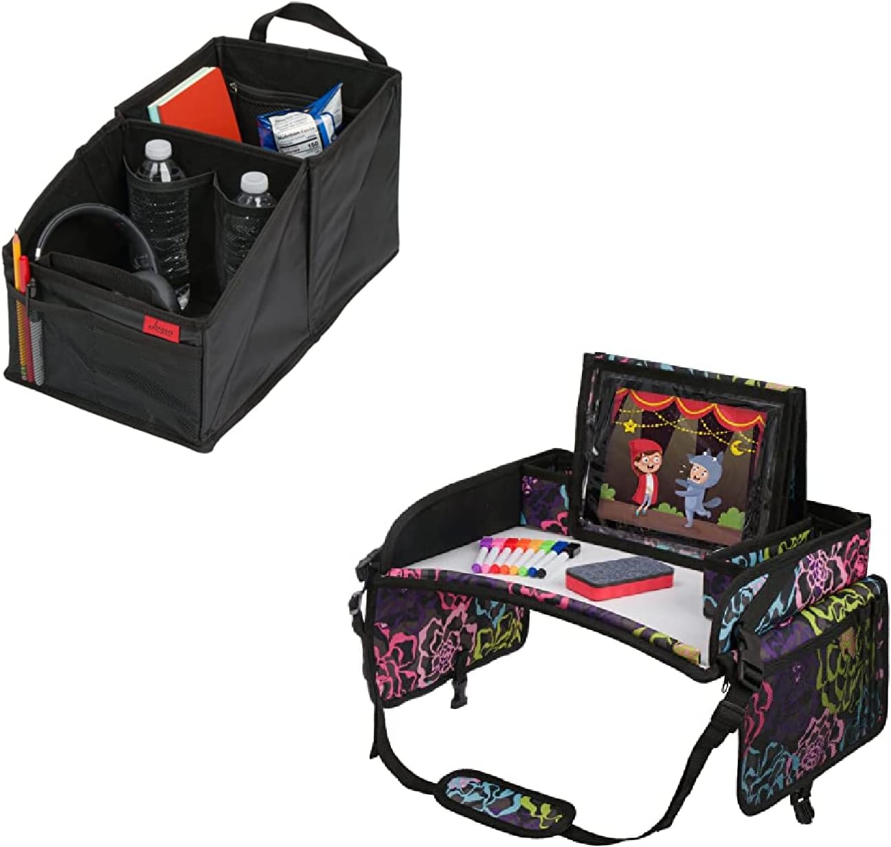 Lusso Gear KTT Floral + Bucket Car Seat Organizer - black