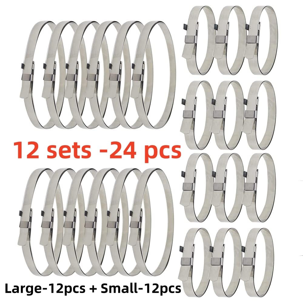 Cuffia giunto omocinetico Kit giunti Kit di clip per soffietti CV da 2/10/12/24 pezzi, guida per albero accoppiamento dell'asse in acciaio inossidabile regolabile, morsetto per auto ATV(12set-24pcs)