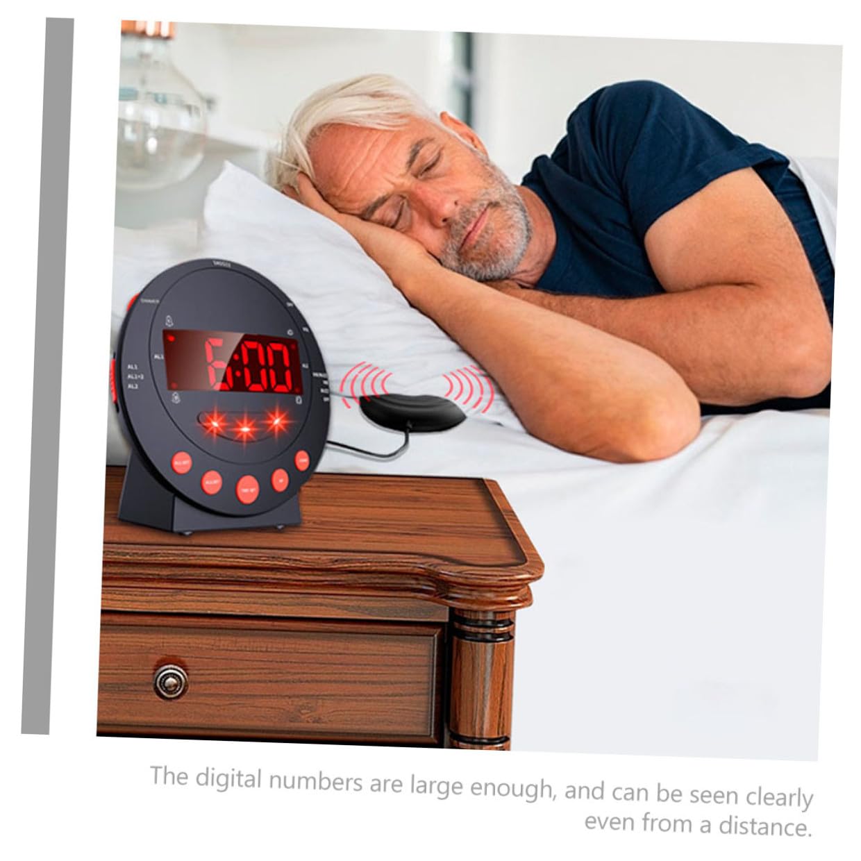 Vibrationswecker mit Starker Vibration und Lautstärke, Schwarz, USB