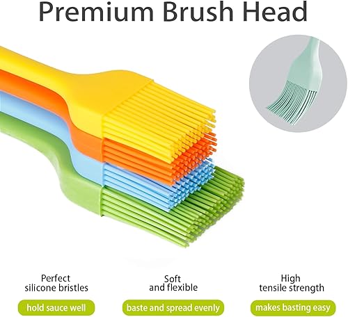 Miniatura 10 de Cepillo de silicona para repostería, cepillo de cocina para salsa de aceite, adobos de mantequilla, cepillos de alimentos para barbacoa, parrilla,