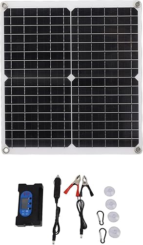 Miniatura 7 de Kit de panel solar, cargador solar de silicio monocristalino con controlador de batería, cargador de goteo para automóvil, RV, barco marino