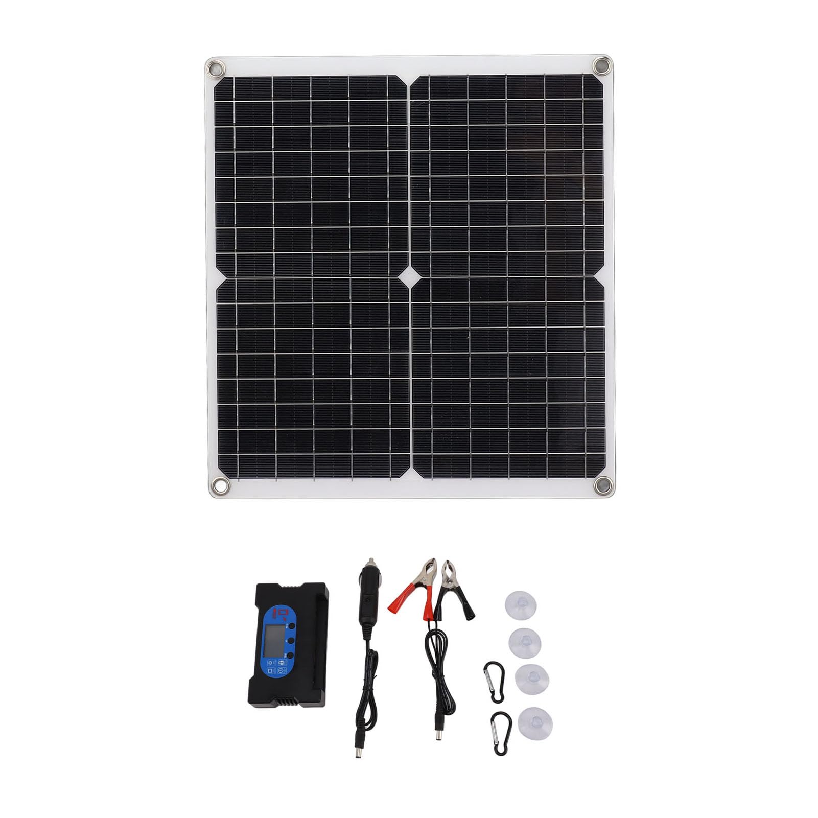 Hyuduo Pannello Solare Kit Modulo Solare da 25 W con Controller 100 A Protezione del Circuito di Uscita Stabile Installazione Semplice per Strumenti di Illuminazione da Campeggio per