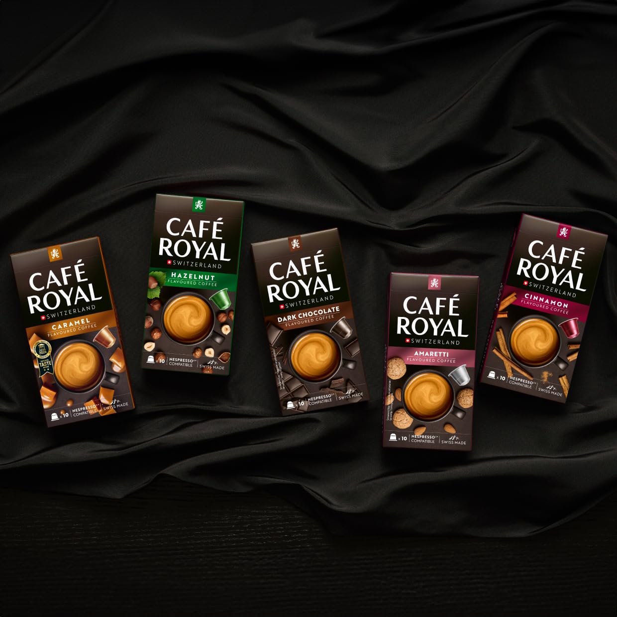 Café Royal Hazelnut Flavoured 100 kapsułek do ekspresu do kawy Nespresso, intensywność 4/10, certyfikat UTZ, kapsułki z aluminium