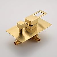 Vista 9 de sumerain Sistema de grifo para bañera y ducha con boquilla de cascada y cabezal de ducha de mano, válvula equilibrada de presión, oro cepillado