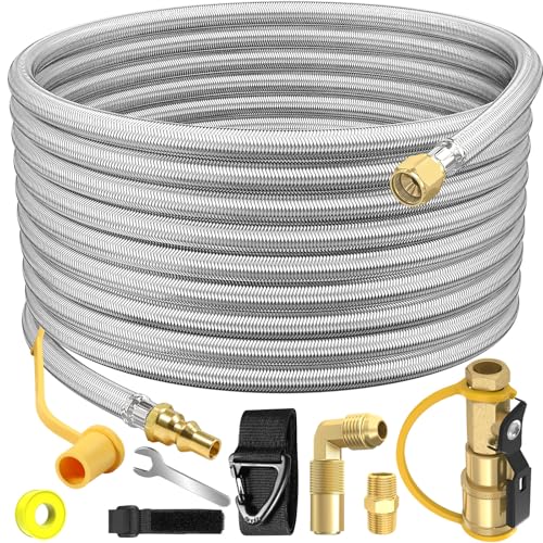 36 ft propane hose with quick-connect and elbow adapter