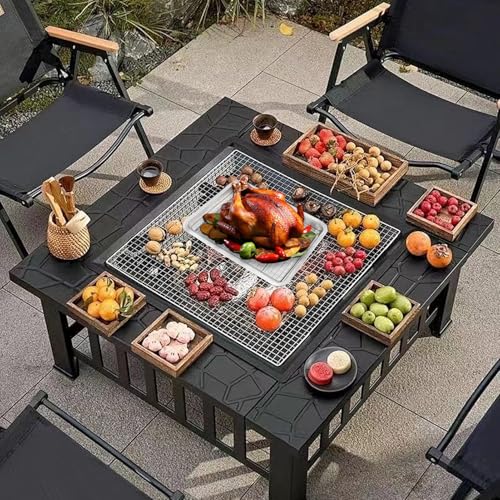 Grilling Vegetable Basket - Barbecue Cooking Basket Set | Rectangular Shape With Low Edge And Flat Bottom For Shrimp, Vegetables, Meats - Ideal For Beach, Picnic, Family Dining & C - Image 2