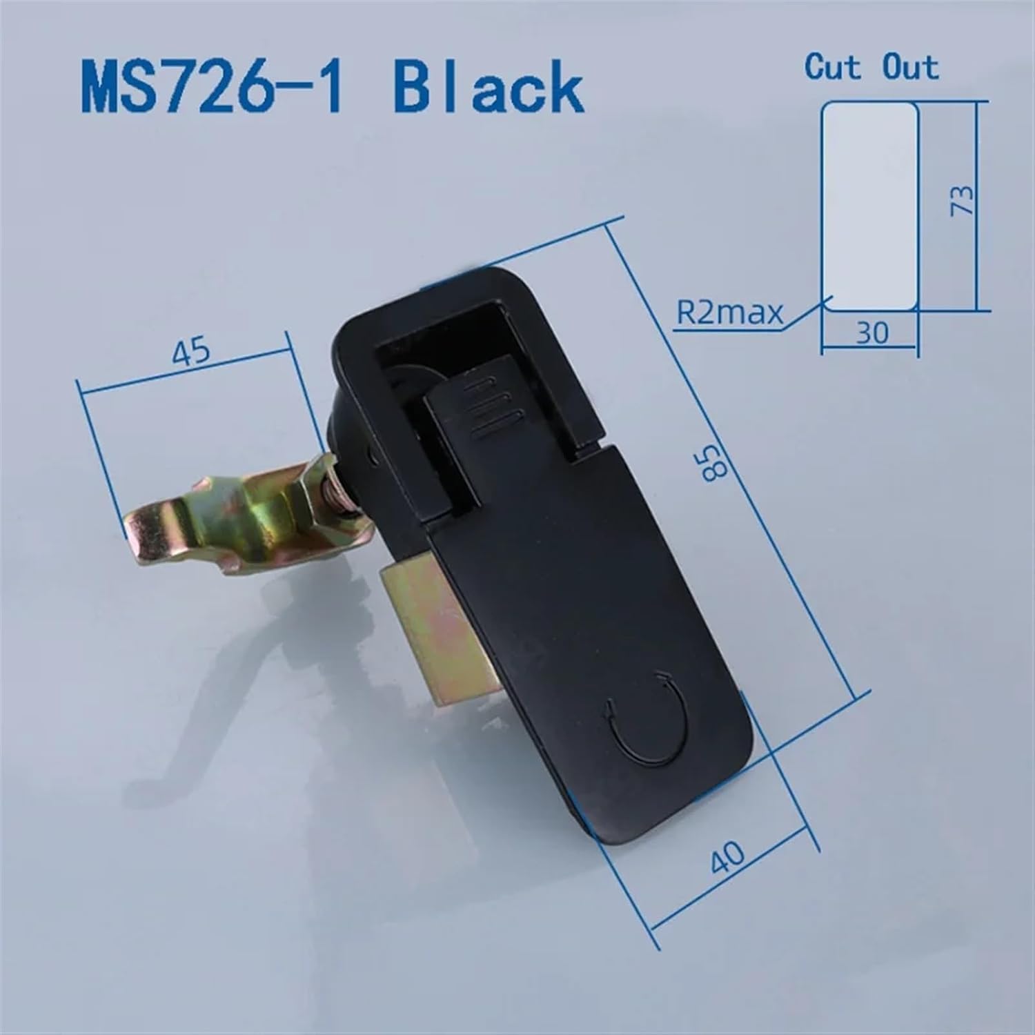 MS726-1 Zinc Alloy Plane BIack Cinet Lock Industrial Distribution Box Mailbox Flat Locks(3pcs-Zinc-1)