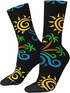 874 Trainer Socks, Waves And Palm Trees Sports Socks Soft Walking Socks Unisex Athletic Socks For Outdoor Walking Women 40cm