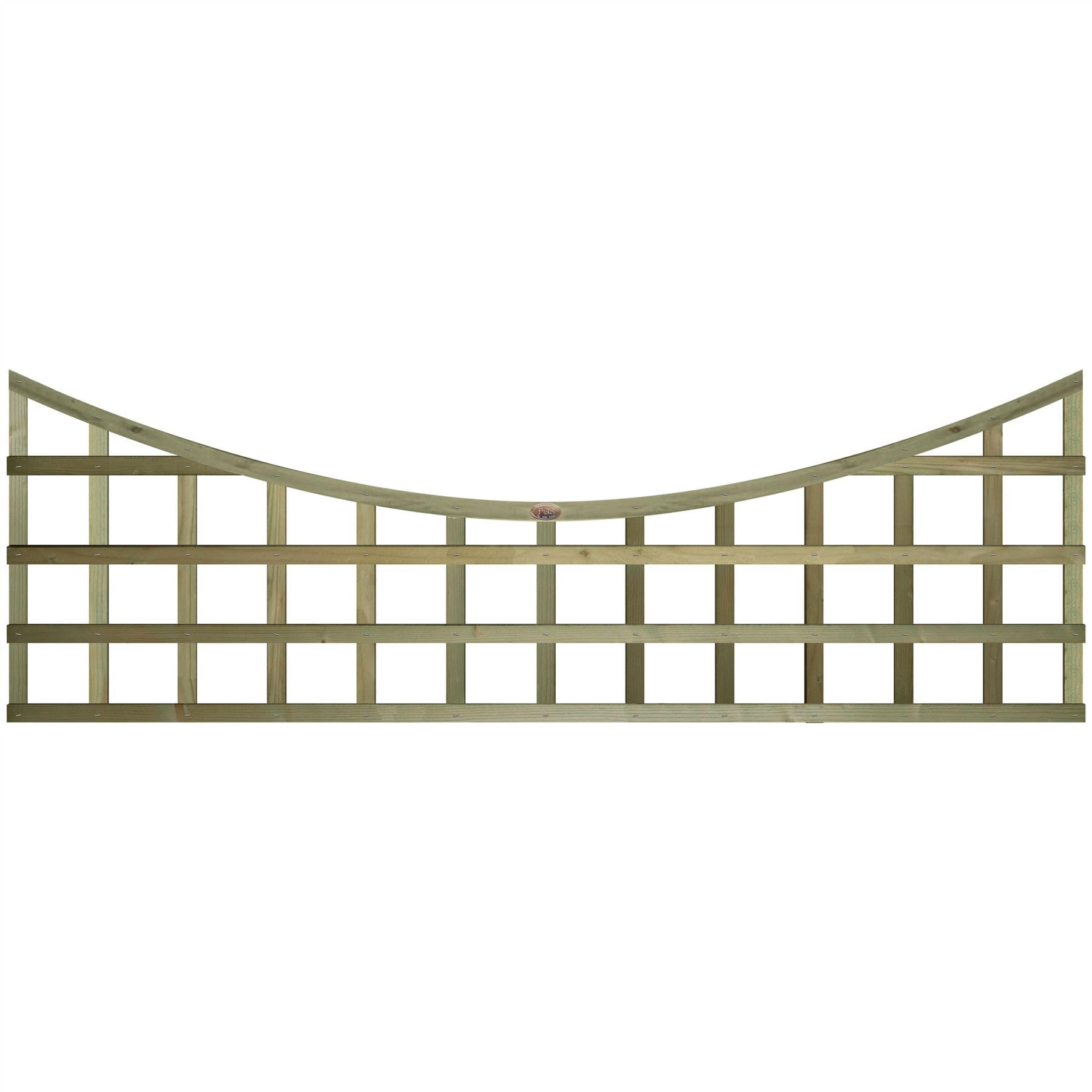 Fence Trellis Topper, 6ft x 2ft Standard Concave Top Wooden Panel (3 Pack)