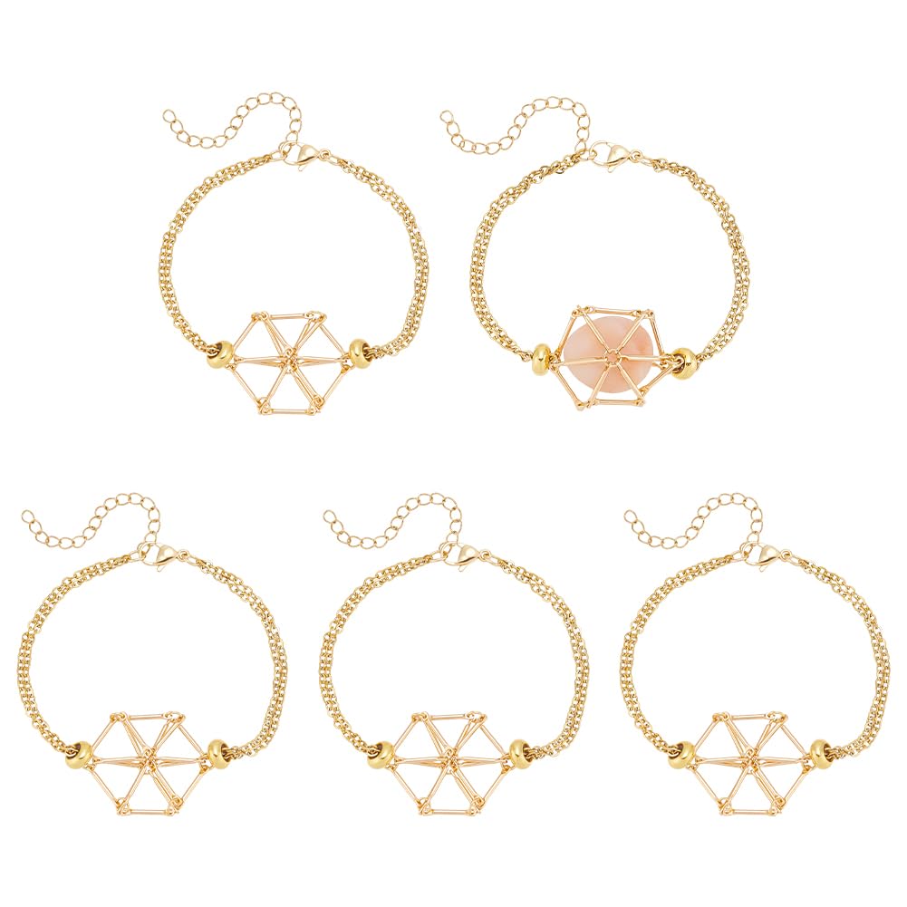 Bracelet plaqué or 18k réglable avec cage en métal double couche UNICRAFTALE
