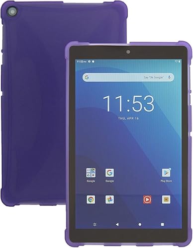 Miniatura 7 de Funda protectora de TPU para tableta Android Onn Pro de 8 pulgadas versión 2020 (soporte morado + TPU púrpura)