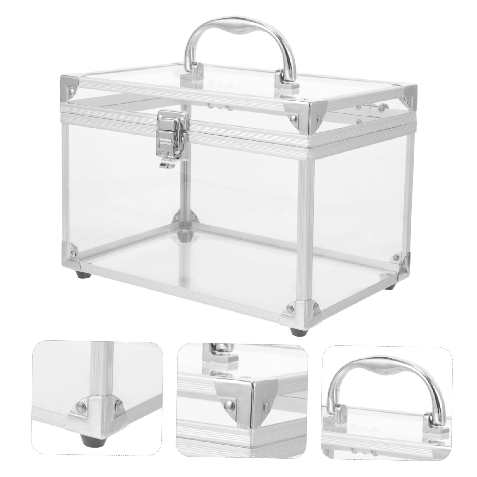 DOITOOL Contenitore Porta Cd e Scatola Porta Dvd in Acrilico Trasparente Con Maniglia, Organizer Portatile Per Archiviazione Cd, Custodia Resistente Anti-graffio Per Uso Domestico e Viaggi