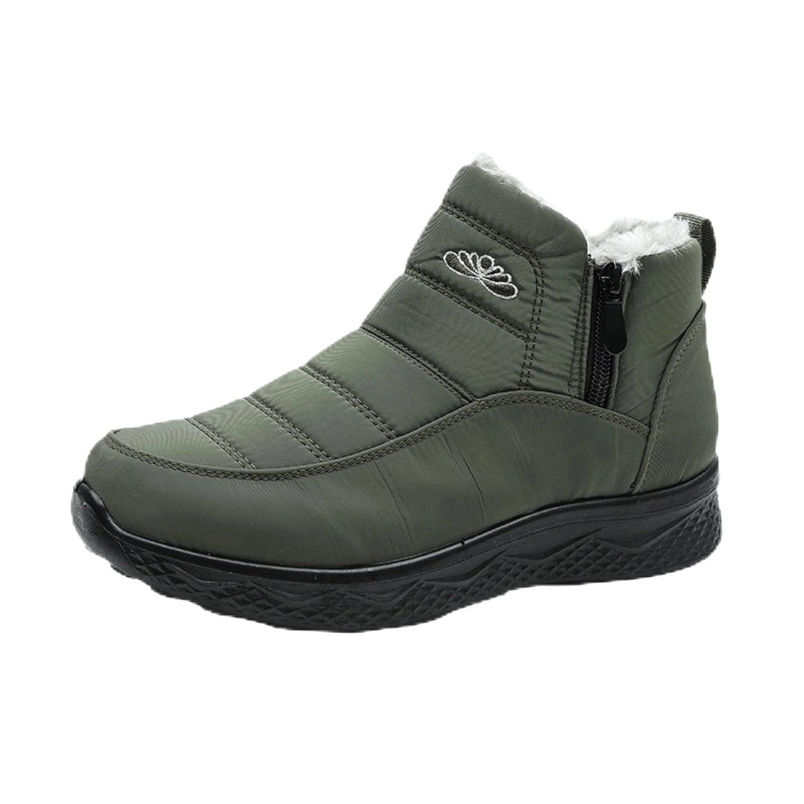 Winter Snow Boots for Women Waterproof Ankle Boots with Fur Lining Side Zipper Round Toe Multiple Sizes 35-45