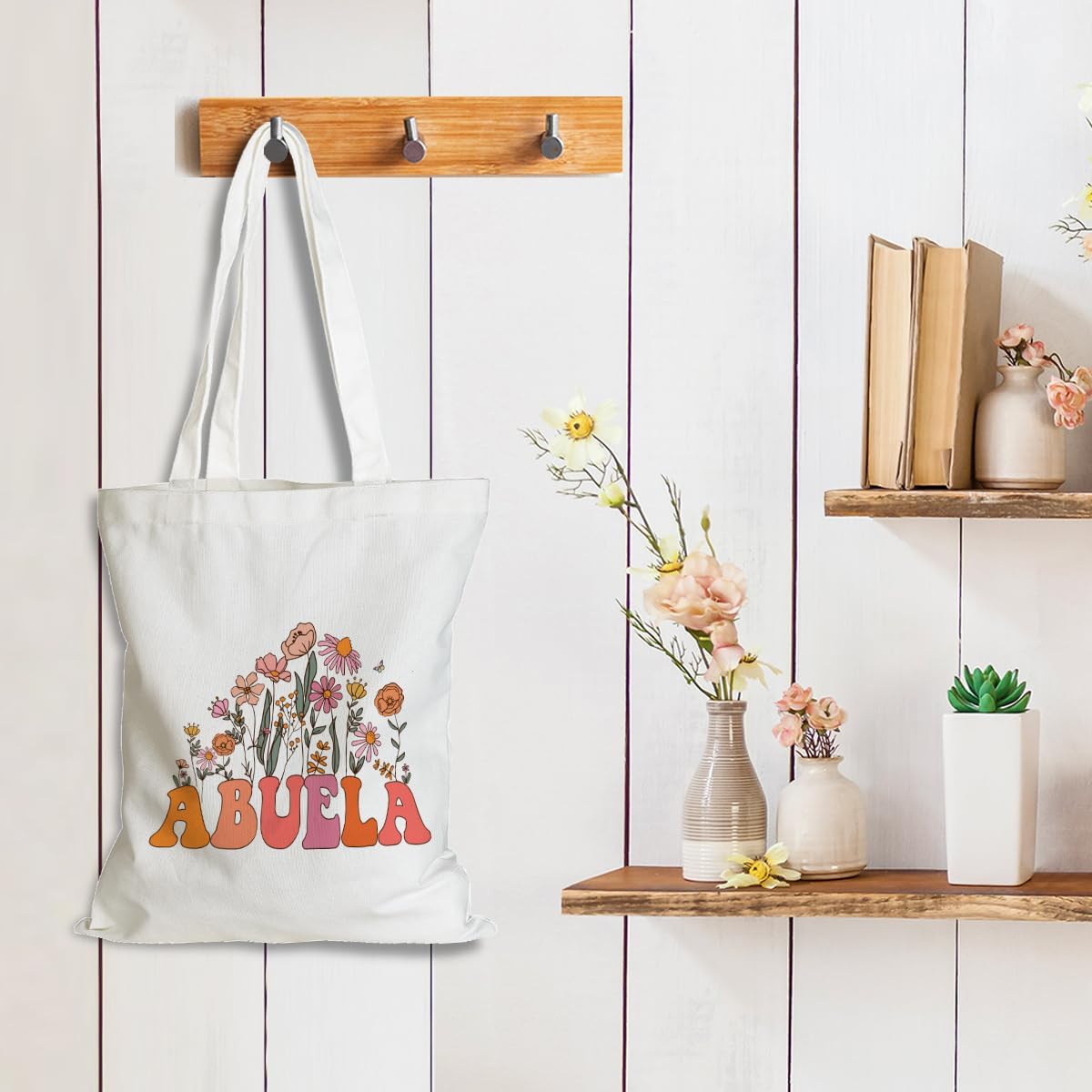 Grandma Gifts Tote Bag Birthday Mothers Day Retirement Gifts for Women Mama Nana Mimi Shoulder Bag Reusable Grocery Bags - Image 3