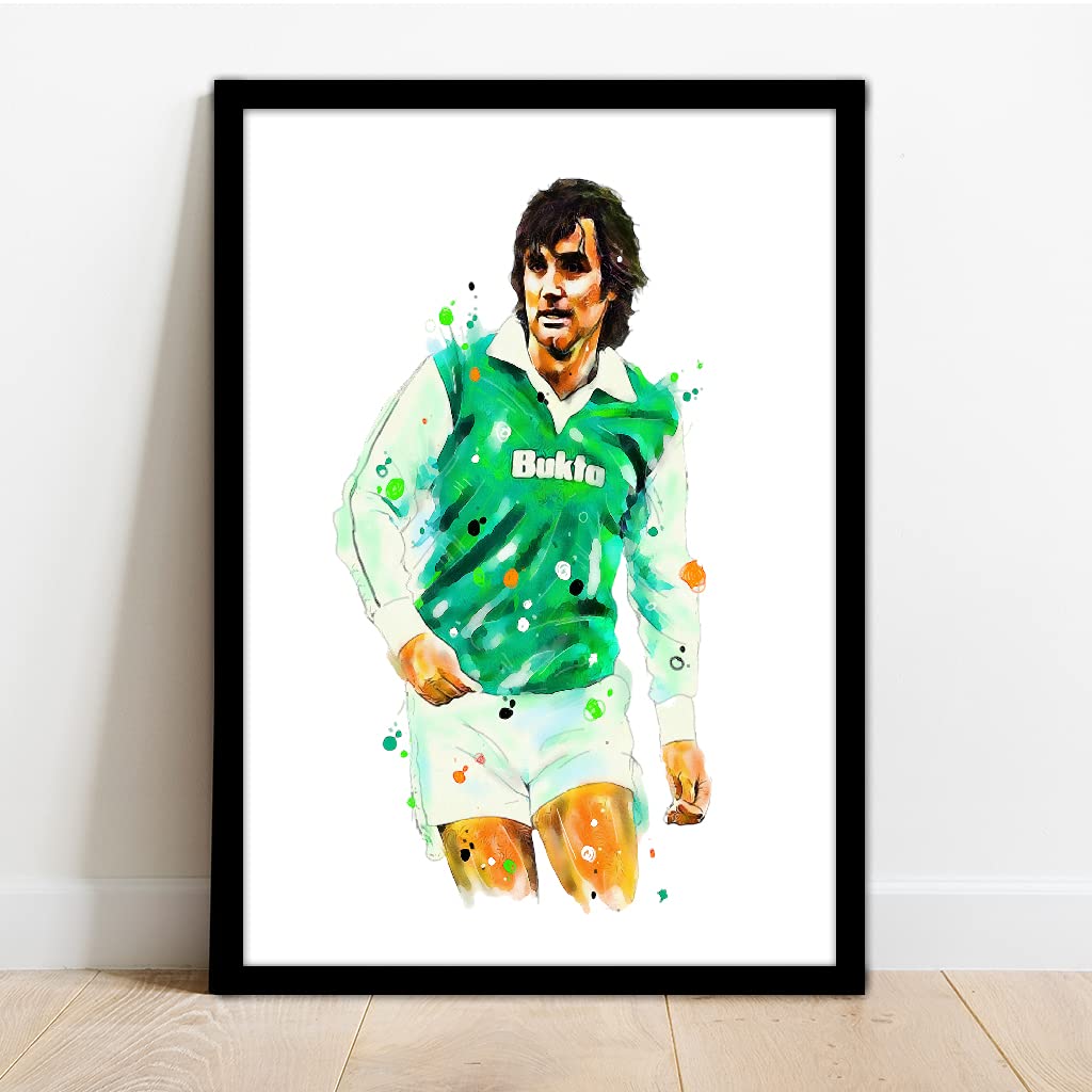 HIBS - George Best - Framed Football Art Print