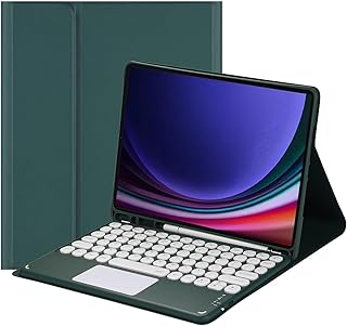 Touch Keyboard Case for Samsung Galaxy Tab S9+ Plus 2023 12.4-Inch (SM-X810 / X816 / X818), with Pencil Holder - Magnetically Detachable Touch Bluetooth Keyboard (Dark Green)