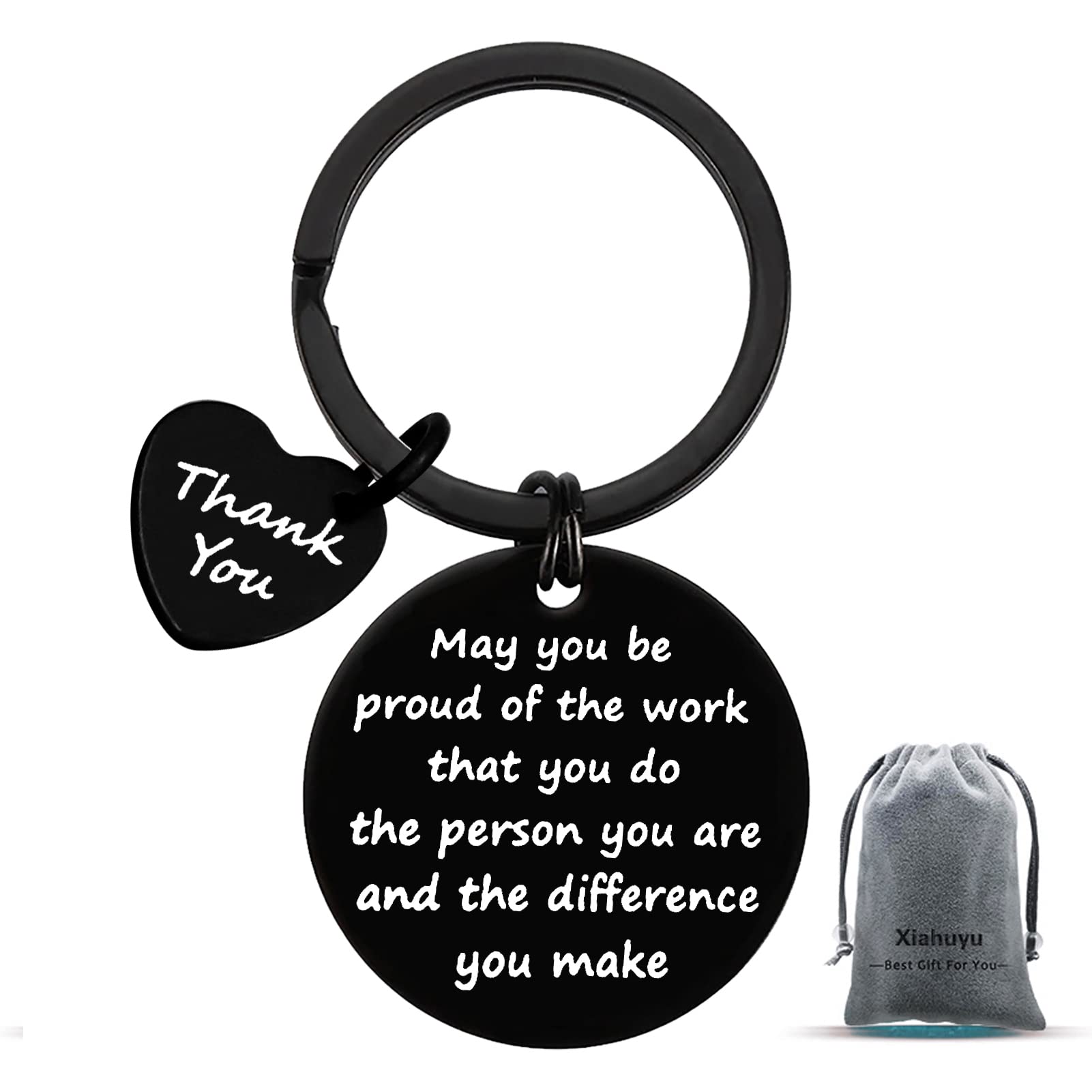 Xiahuyu Thank You Gifts Appreciation Keychain Make a Difference Keychain Appreciation Gifts for Employee Coworker Mentor Teacher Thank You Gift for