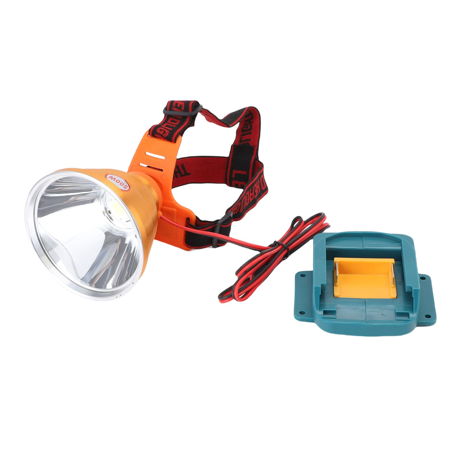 Fafeicy Lampada Frontale a LED 500 W Faretto Super Luminoso Lampada Frontale Regolabile per Pesca in Campeggio All'aperto con Batteria BL1840