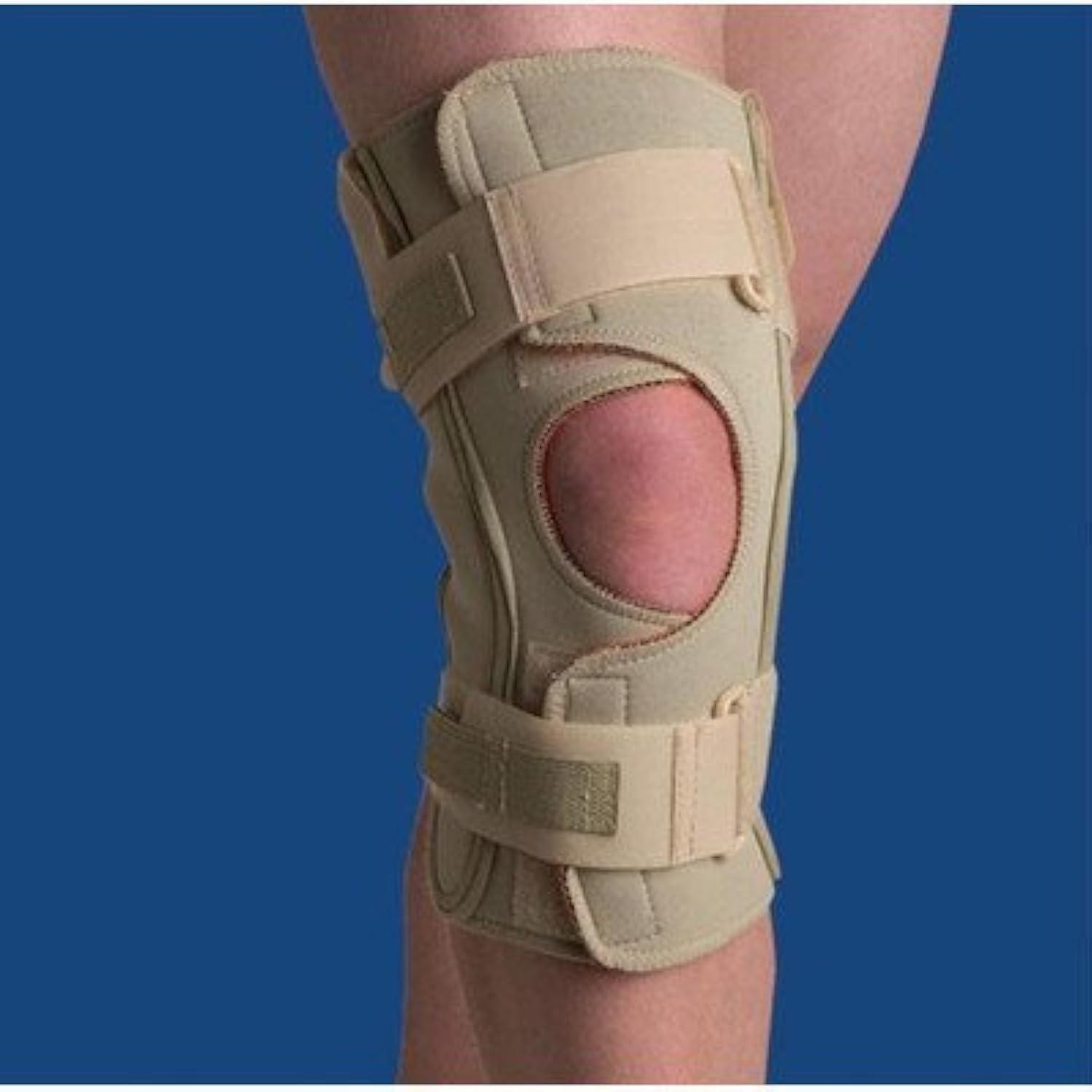 Swede-o Hinged Knee Wrap Dual Pivot, Beige, Large, 1.4 Pound