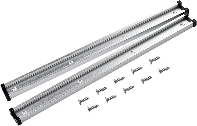 Inntek 2pcs T-Track Slot, Aluminum T-Slot, T-Track Miter Slot, T-Slot 30 * 12.8 * 400MM with 10 Screws Tools for Woodworking Router Table Saw 