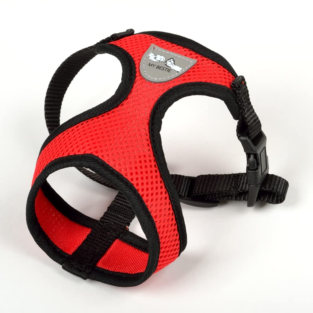 Soft Breathable MESH Dog Harness Vest Small RED and Black