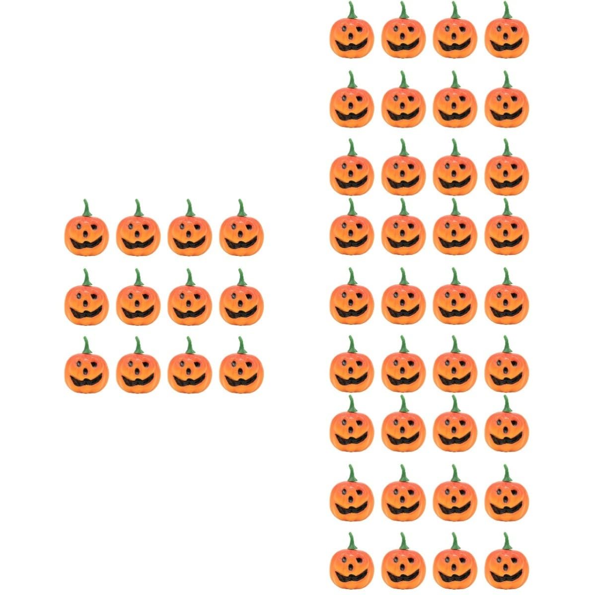 SOLUSTRE 48 Pezzi Mini Zucca Artificiale Gialla in Schiuma per Decorazioni di Halloween, Design Realistico a Forma di Zucca, per Feste e Arredamento Cucina