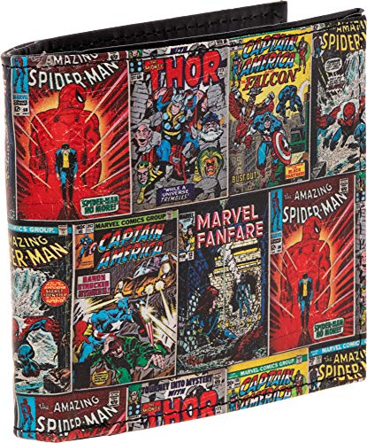Marvel Comics Genuine Leather Bifold Wallet w/Gift Box (Multi-Character)